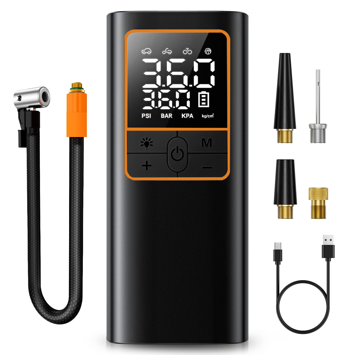 Tyre Pressure Gauge - Tire Inflator Portable Air Compressor- 150PSI