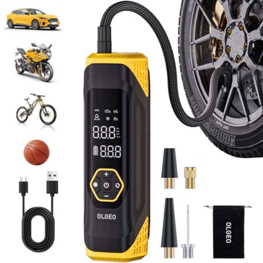 Tyre Pressure Gauge - Tire Inflator Portable Air Compressor 180PSI