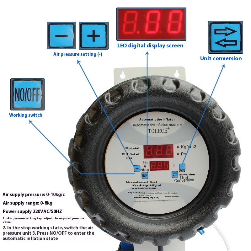 Fully Automatic Car Tire Infla - Tyre Pressure Gauge บทวิจารณ์และราคา