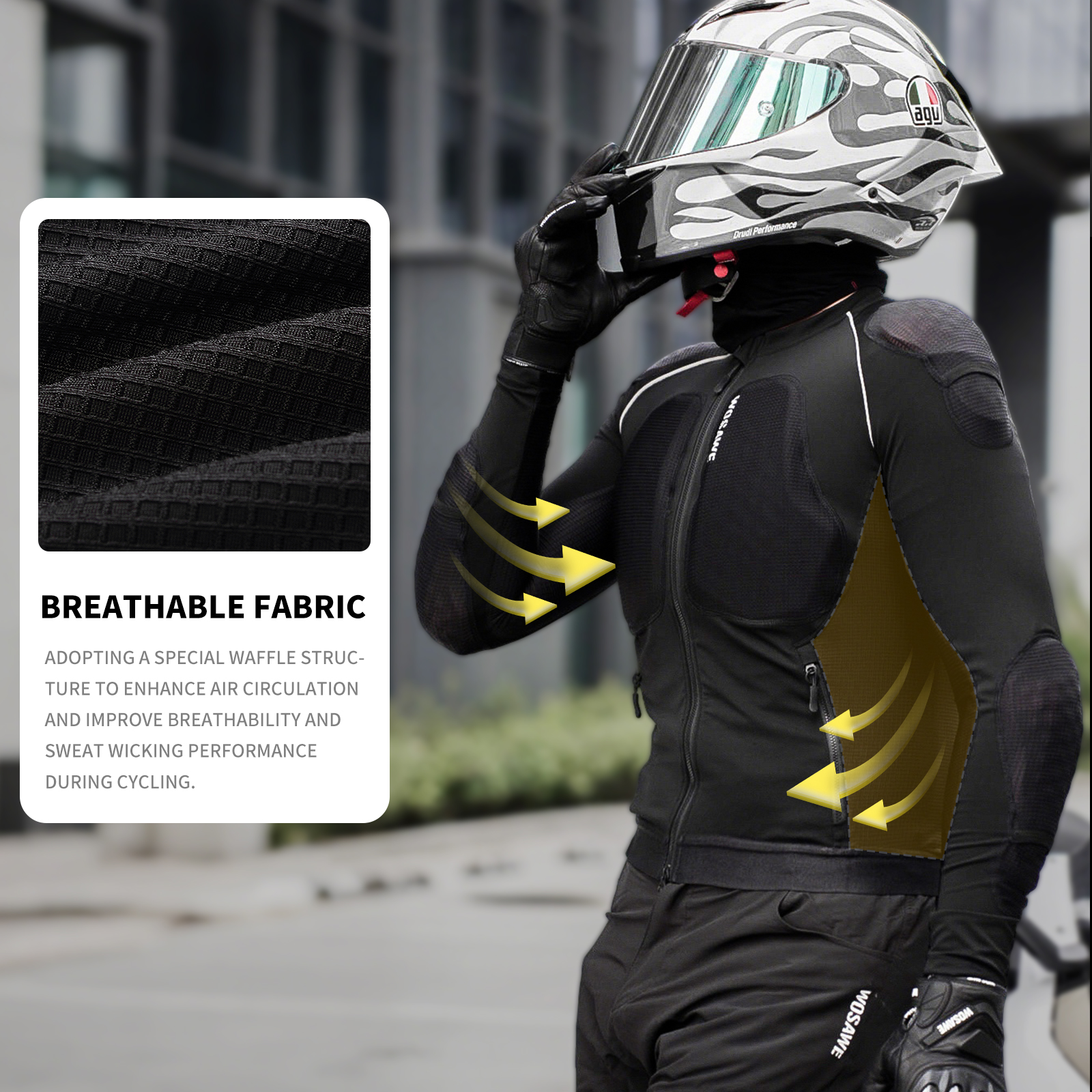 WOSAWE Men Motorcycle Protecti - Motorcycle Gear Jacket บทวิจารณ์และราคา