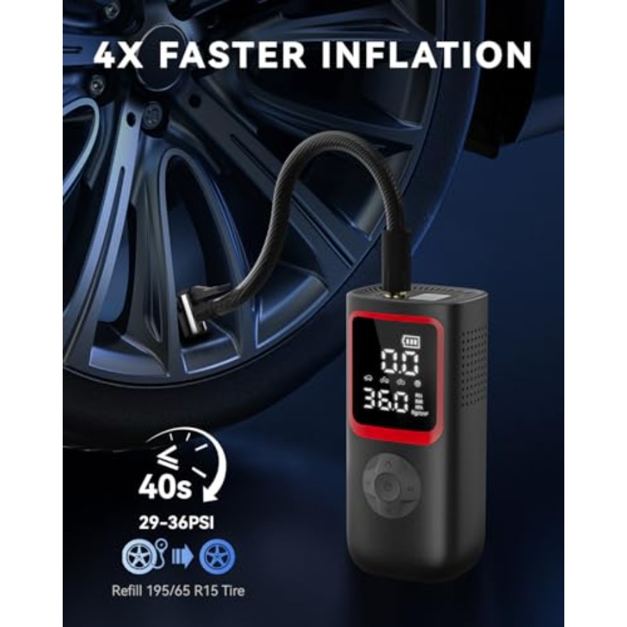 Tire Inflator Portable Air Com - Tyre Pressure Gauge บทวิจารณ์และราคา