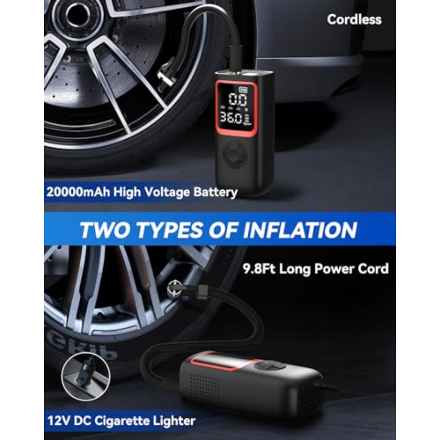 Tire Inflator Portable Air Com - Tyre Pressure Gauge บทวิจารณ์และราคา
