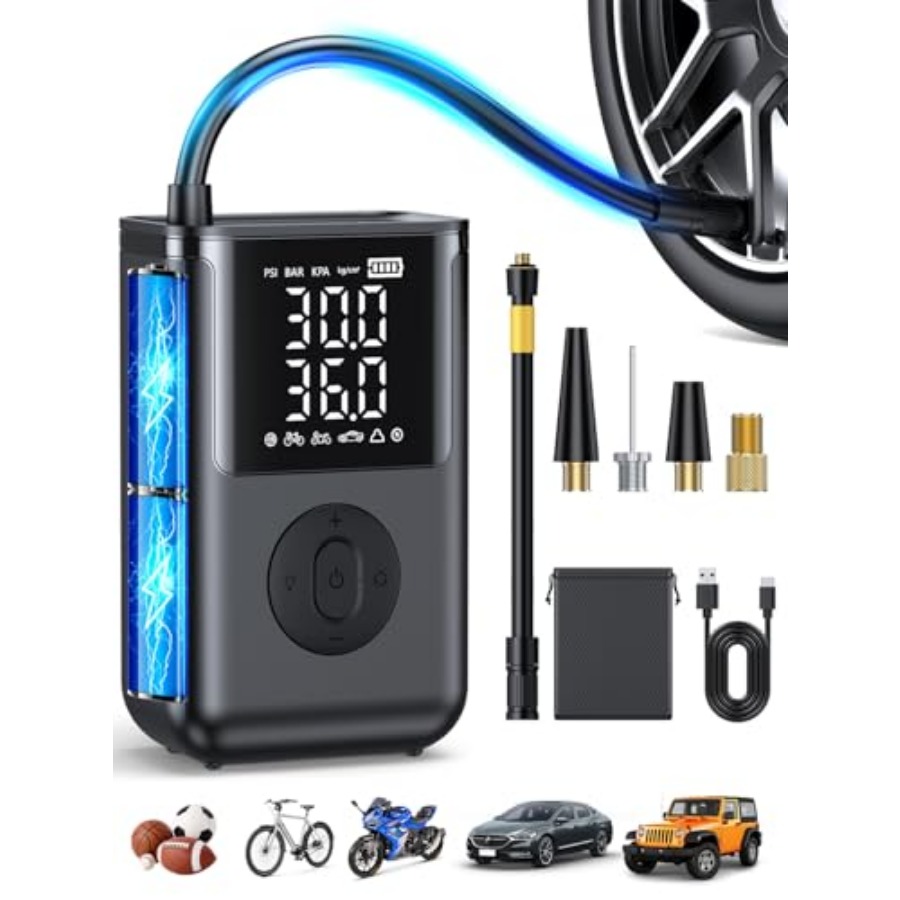 Tire Inflator Portable Air Com - Tyre Pressure Gauge บทวิจารณ์และราคา