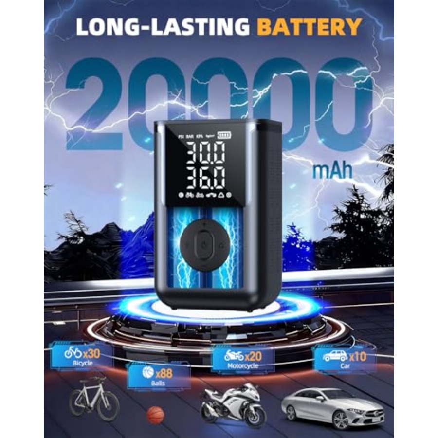 Tire Inflator Portable Air Com - Tyre Pressure Gauge บทวิจารณ์และราคา