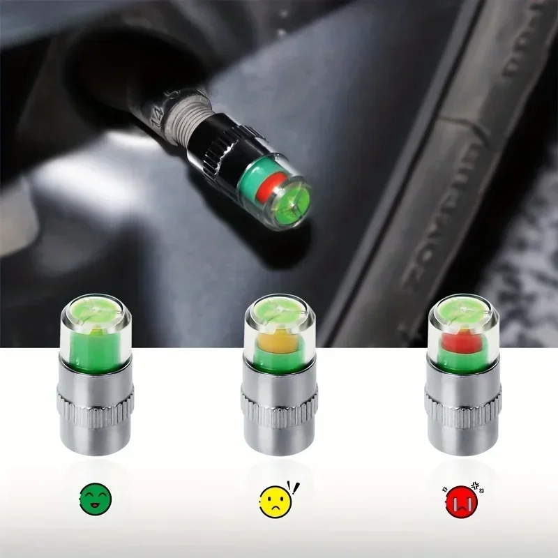 4/8PCS Car Tire Valve Caps wit - Tyre Pressure Gauge บทวิจารณ์และราคา