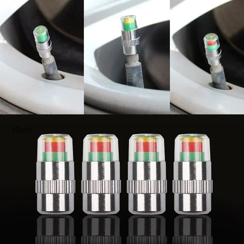 4/8PCS Car Tire Valve Caps wit - Tyre Pressure Gauge บทวิจารณ์และราคา