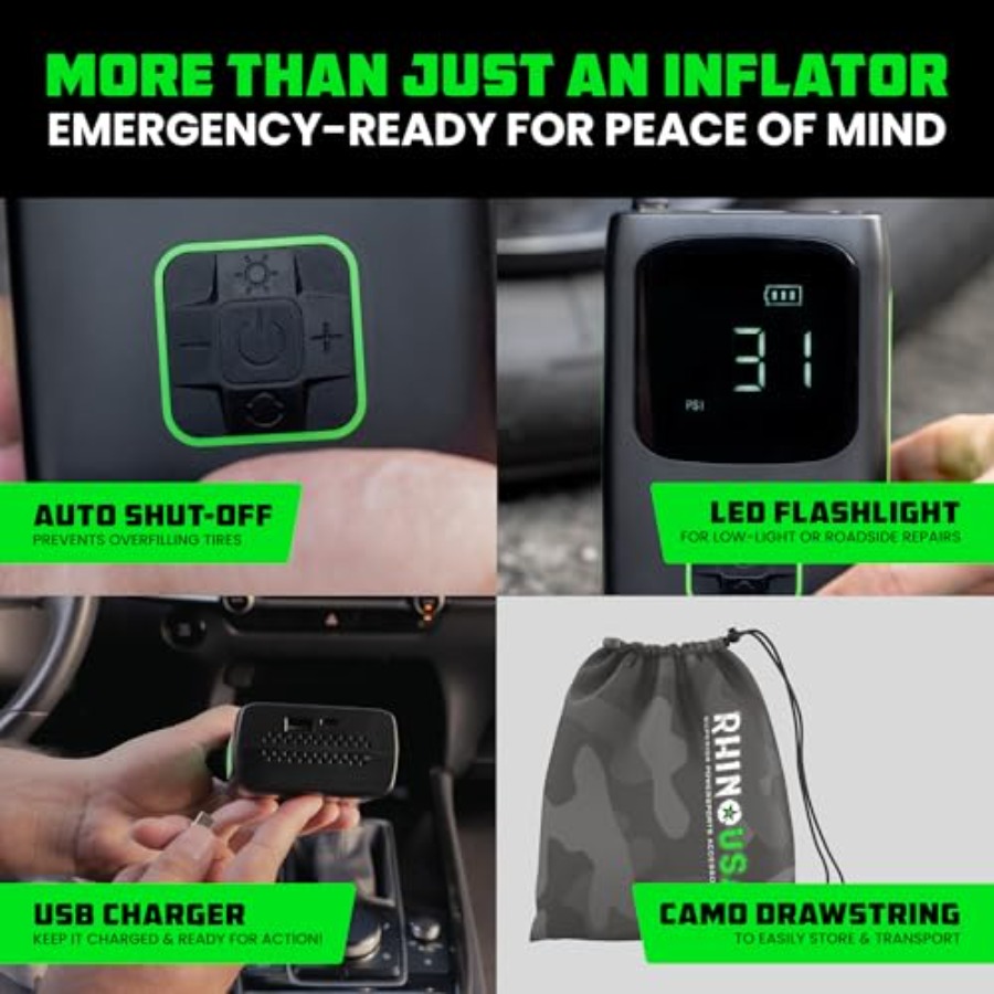 Tire Inflator Portable Air Com - Tyre Pressure Gauge บทวิจารณ์และราคา