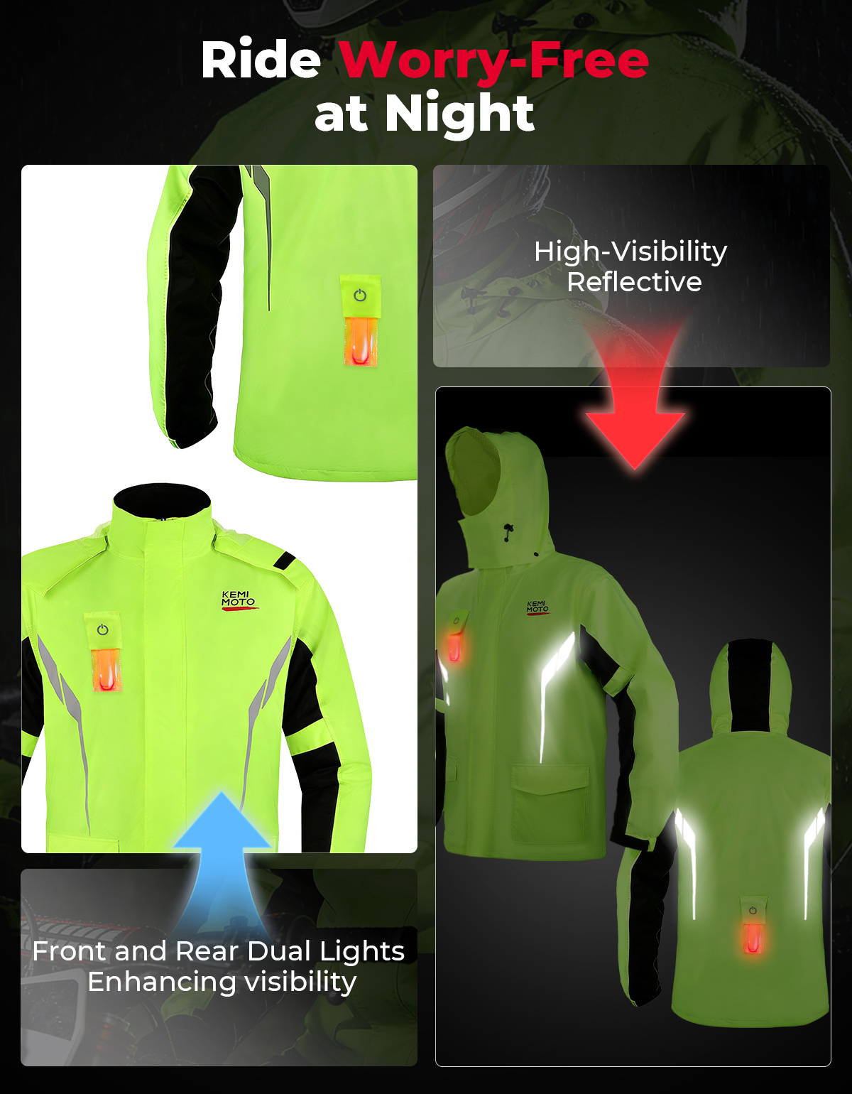 KEMIMOTO Unisex Waterproof Rai - Motorcycle Gear Jacket บทวิจารณ์และราคา